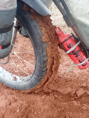 Oh no! Sticky icky clay means tyres don't go round.