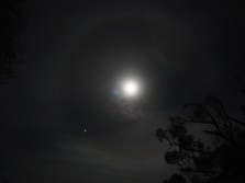 A haze ring around the moon.