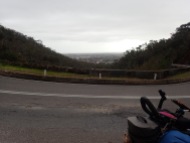 Climbing out of the Adelaide Hills.